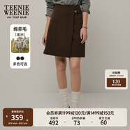 Teenie Weenie小熊女裝冬裝簡(jiǎn)約氣質(zhì)時(shí)尚毛呢半身短裙A字裙高腰裙 棕色 L (170)