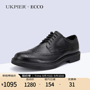 ECCO愛步正裝皮鞋男 新款舒適通勤布洛克雕花商務(wù)皮鞋 都市倫敦525614 11001 39