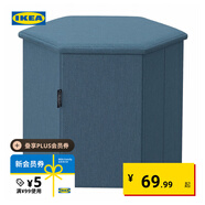 宜家（IKEA）KJUGE凱尤吉帶儲物矮凳客廳茶幾凳簡約換鞋凳帶儲物 中藍(lán)