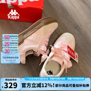 KAPPA卡帕女鞋厚底滑板鞋子女2024夏季新款運動休閑鞋軟底德訓鞋小粉鞋 奶茶粉 35