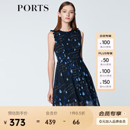 PORTS寶姿商場(chǎng)同款 新品女裝甜美木耳邊裝飾無(wú)袖連衣裙SN8D027HPP022 丈青 XS (2)