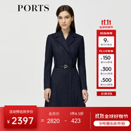 PORTS寶姿秋冬新品女裝長(cháng)袖中長(cháng)連衣裙ALM9N013LCF030 丈青 S (4)