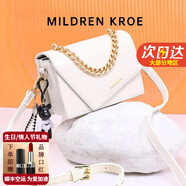 MILDREN KROE 輕奢包包女款2025年MK女包單肩斜挎包女520情人節禮物送女友老婆 米白色 輕奢限定禮盒