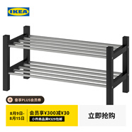 宜家（IKEA）TJUSIG圖西格門廳鞋架家用門口收納置物架現(xiàn)代簡約玄關(guān)凳 黑色鞋架79cm