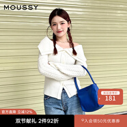 moussy新品軟糯一字領(lǐng)可拆卸修身針織開衫010GA770-6360 013象牙色 均碼