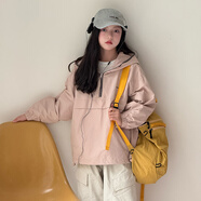 初妮【9.17秋】女童秋季外套新款2025兒童女外套套頭上衣時(shí)尚風(fēng)衣戶(hù)外 藕粉 165 cm