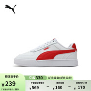 彪馬（PUMA）經(jīng)典復(fù)古透氣小白鞋男女百搭休閑板鞋運動鞋CAVEN 380810 白-鮮紅色-05 38