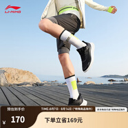 李寧（LI-NING）輕弦跑步鞋男鞋春夏柔軟輕便基礎跑鞋休閑慢跑鞋運動鞋子 黑色/瓦礫灰-3 42