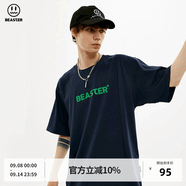 BEASTER短袖T恤男女同款國潮牌基礎款純色休閑圓領(lǐng)上衣易穿搭 藏青色 L