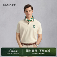 GANT/甘特25年新款夏季男士簡(jiǎn)約打底衫時(shí)尚撞色短袖T恤翻領(lǐng)POLO衫 102-米色 米色 2XL