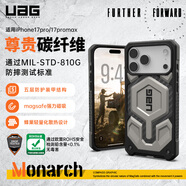UAG磁吸裝甲殼【五層防護】適用蘋(píng)果17promax手機殼戶(hù)外商務(wù)杜邦授權Kevlar凱夫拉iPhone17系列保護殼 【硬核防摔】磁吸碳纖維星光銀 iPhone17 Pro手機殼