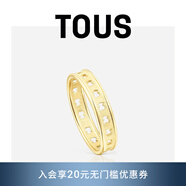 TOUS  桃絲熊Bear row系列銀鍍金鏤空戒指女情侶對戒女情侶禮物 14T