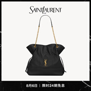 YSL圣羅蘭【禮物】女士JAMIE SHOPPING 羊皮革托特包 黑色 U