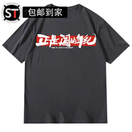 語(yǔ)森憶正是闖的年紀t恤雷演講正是闖的年紀文字黑白色短袖T恤衣服體恤20 深灰色 優(yōu)質(zhì)面料220克 L