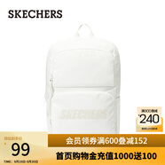 斯凱奇（Skechers）雙肩包男女同款學(xué)生經(jīng)典紅色書包時(shí)尚大容量休閑運(yùn)動(dòng)旅行通勤背包 棉花糖白/0074