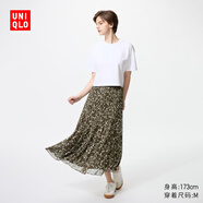 優(yōu)衣庫女裝雪紡長(cháng)裙/層疊顯瘦半身裙裙子480810 57 深橄欖色 L /160/72A