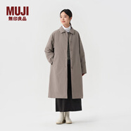 無(wú)印良品（MUJI）女式 可水洗 復合立領(lǐng)大衣 風(fēng)衣外套女秋冬女裝棉服  棕色 M (160/84A)
