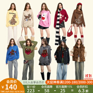 妖精的口袋紅色毛絨絨多巴胺毛衣女2025年早春新款軟糯休閑上衣 小狗藍色 S