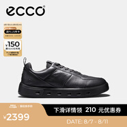 愛步（ECCO）板鞋男鞋 男士休閑鞋小白鞋拼色厚底牛皮明星同款 街頭720 520814 黑色52081401001 42