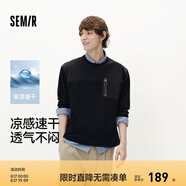 森馬（Semir）[商場(chǎng)同款]XCNSPACE航天合作系列T恤男速干涼感2025秋裝新款 黑色90001 M