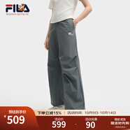 FILA斐樂(lè)褲子女子韓素希同款長(zhǎng)褲2025夏季新款小狐貍時(shí)尚休閑收口褲 綠木灰-DY XL 175/74A/XL