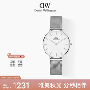 丹尼爾惠靈頓（DanielWellington）DW流金手表女金屬表帶32mm簡約白盤歐美學(xué)生表七夕禮物DW00100164