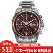 卡西歐（CASIO） 卡西歐(CASIO)男士手表 休閑商務(wù)防水腕表 棕盤(pán)鋼帶EFR-526D-5A