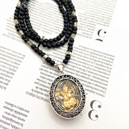 KZD老鳳凰復古民族風(fēng)泰國長(cháng)款佛牌吊墜吉祥大象項鏈毛衣鏈掛件男女嘻 金色橢圓*吉象項鏈