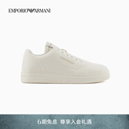 EMPORIO ARMANI/阿瑪尼官方旗艦新款男輕戶外運(yùn)動休閑牛皮剖層革小白板鞋 00894-米白色 39