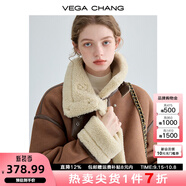 VEGA CHANG皮毛一體短外套女2025冬曠野美拉德加絨機車風(fēng)大衣oversize 焦糖棕 S