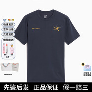 始祖鳥（ARC'TERYX）Arcteryx男款短袖Captive系列 透氣 雙標(biāo)Logo印花簡約圓領(lǐng)短袖T恤 寶石藍(lán) /black sapphire L