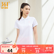 361°運(yùn)動(dòng)翻領(lǐng)t恤2025年春夏季新款休閑透氣短袖情侶POLO衫開(kāi)學(xué)季 【女款】本白 XL
