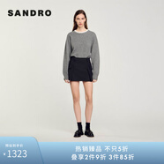 SANDRO2024秋冬款女裝法式優(yōu)雅時(shí)尚拼接短裙半身裙SFPJU01188 黑色 34