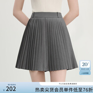 范思藍(lán)恩減齡顯瘦百搭百褶裙2025夏新款垂感A字型短裙2212 淺灰色 S