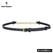 暇步士（Hush Puppies）皮帶女2022新款真皮簡約女士腰帶百搭連衣裙腰鏈牛仔褲腰帶 小漣漪女士腰帶-黑色100cm