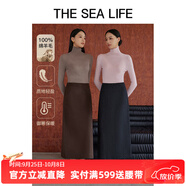 THE SEA LIFE歐海一生 半身裙女2024冬簡(jiǎn)約利落細膩軟糯舒適親膚半身裙A180215 黑灰色 M