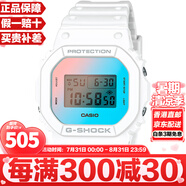 卡西歐（CASIO）G-SHOCK系列經(jīng)典小方塊街頭時(shí)尚運動(dòng)防水防震方形手表男送禮推薦 新款彩虹盤(pán)珍珠白DW-5600TL-7