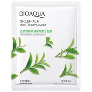 泊泉雅（BIOAQUA）黃瓜積雪草保濕面膜水潤(rùn)溫和滋潤(rùn)蘆薈精華護(hù)膚面膜 綠茶玻尿酸補(bǔ)水面膜(新)25g