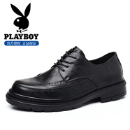 花花公子品牌正品高端皮鞋男鞋英倫風(fēng)新郎結婚休閑皮鞋子男士2025冬季新款 黑色PLG2532645 【正品保障】 44