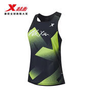 特步（XTEP） 競速背心男女 無(wú)袖輕質(zhì)速干透氣圓領(lǐng)專(zhuān)業(yè)馬拉松跑步背心 黑色-【女款】 拿xia系列 L