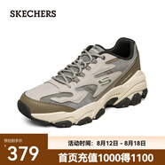 斯凱奇（Skechers）新款男款運動(dòng)鞋戶(hù)外復古潮流百搭厚底舒適老爹鞋時(shí)尚休閑鞋 灰色/橄欖色/GYOL 39.5