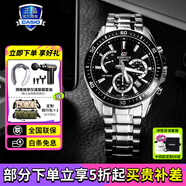 卡西歐（CASIO）男表商務(wù)休閑簡(jiǎn)約指針?lè)浪搸П砟惺渴直硭湍杏讯Y物 EFR-552D-1A低調(diào)黑銀
