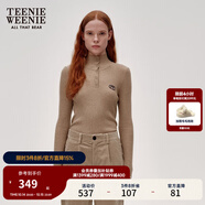 Teenie Weenie小熊女裝簡(jiǎn)約風(fēng)冬澳洲美麗諾羊毛亨利領(lǐng)打底針織毛衣 淺卡其色 S 160