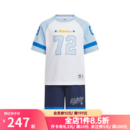 阿迪達斯 （adidas）童裝25夏裝男小童運動套裝三葉草T恤褲子球服短袖套裝 KC1514 KC1514 104