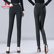 皮爾卡丹（pierre cardin）打底褲女外穿秋冬季新款鉛筆褲百搭顯瘦高腰加絨加厚小腳牛仔長(zhǎng)褲 雪花黑/單款/ 27 碼(建議100斤以下)