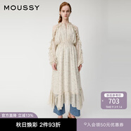 moussy 【歐陽娜娜同款】女裝新款度假連衣裙028GAH30-6140 075花紋米色 M 00002