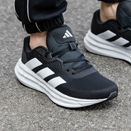 阿迪達斯 （adidas）男鞋透氣跑步鞋夏季新款黑白運動鞋輕便減震跑鞋 一號黑/白/碳黑 40