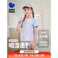 deciuhlae迷你巴拉男女童短袖T恤夏防曬抑菌涼感上衣棉感速干衣兒童 紅藍色調[吸濕速干UPF50+] 110 均碼