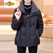 初徑棉服女裝加肥加大碼新款棉襖子冬季洋氣加厚棉衣短外套 黑色 3XL 160-180斤