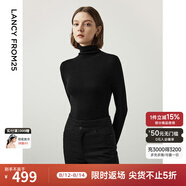 朗姿【王楚然同款】純羊毛高領(lǐng)針織衫春冬內搭打底上衣曠野美拉德 黑色2 2XL
